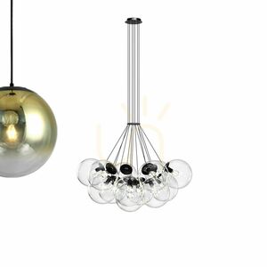 Ljuskrona s.luce Orb med 13 ljuspunkter, brun, glas och metall small 7