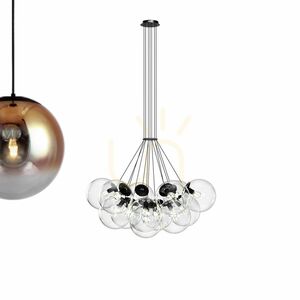 Ljuskrona s.luce Orb med 13 ljuspunkter, brun, glas och metall small 9