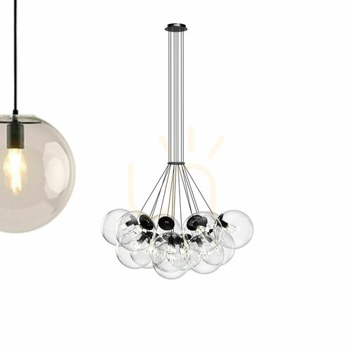 Kontrollera Ljuskrona s.luce Orb med 13 ljuspunkter i transparent glas, dimbar, E27