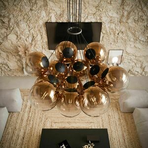 Ljuskrona s.luce Orb med 13 ljuspunkter i transparent glas, E27 small 4