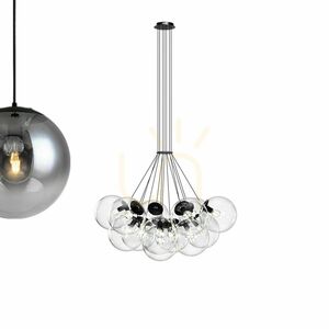 Ljuskrona s.luce Orb med 13 ljuspunkter i rökfärgat glas, E27 small 12