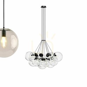 Ljuskrona s.luce Orb med 13 ljuspunkter i rökfärgat glas, E27 small 8
