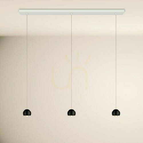 Kontrollera LED-pendellampa s.luce Beam 3 ljuspunkter svart 120 cm dimbar