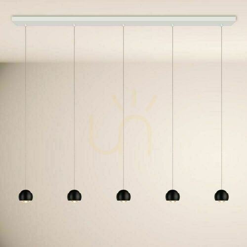 Kontrollera LED-pendellampa s.luce Beam 5 ljuspunkter svart 120 cm dimbar