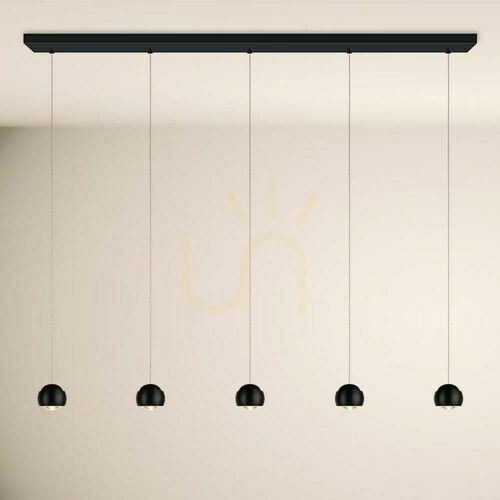 Kontrollera LED-pendellampa s.luce Beam 5 ljuspunkter svart 120 cm dimbar