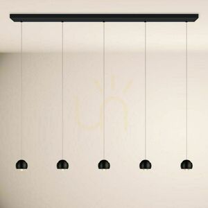 LED-pendellampa s.luce Beam 5 ljuspunkter svart 120 cm dimbar small 0