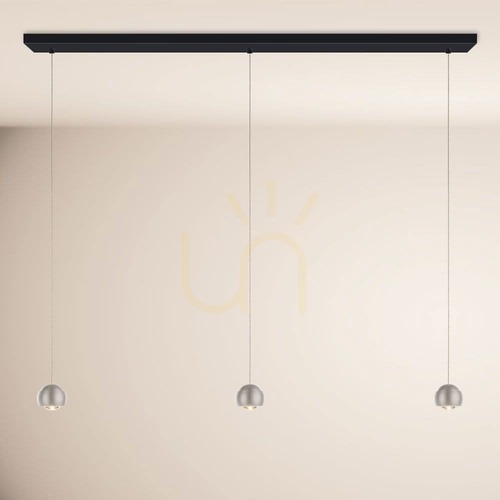 Kontrollera LED-pendellampa s.luce Beam, 3 ljuspunkter, silver, 160 cm, dimbar