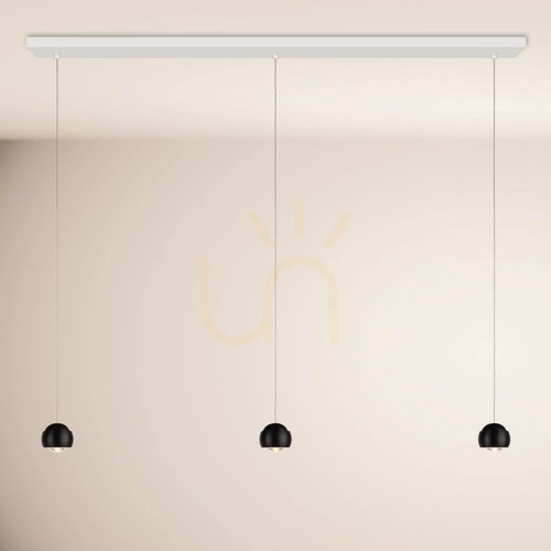 Kontrollera LED-pendellampa s.luce Beam 160 cm, svart, 3 ljuspunkter, dimbar