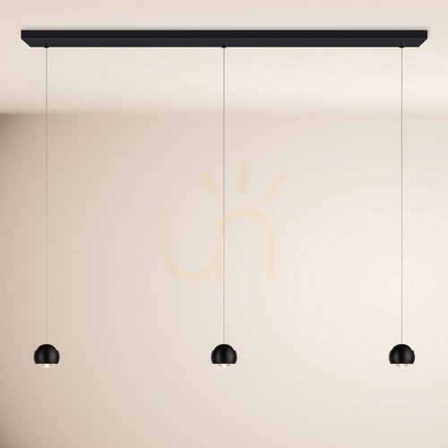 Kontrollera LED-pendellampa s.luce Beam 3 ljuspunkter svart 160 cm dimbar