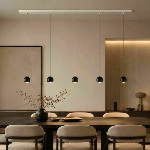 Kontrollera LED-pendellampa s.luce Beam 160 cm, svart, 2 ljuspunkter, dimbar