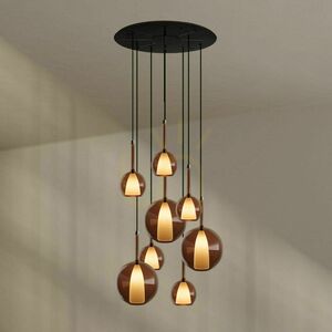 Ljuskrona s.luce Belluna med 8 ljuspunkter, flerfärgat glas och takkopp Ø 80 cm 12 Ljuskrona s.luce Belluna med 8 ljuspunkter, flerfärgat glas och takkopp Ø 80 cm small 12