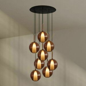 Ljuskrona s.luce Belluna med 8 ljuspunkter, flerfärgat glas och takkopp Ø 80 cm 8 Ljuskrona s.luce Belluna med 8 ljuspunkter, flerfärgat glas och takkopp Ø 80 cm small 8