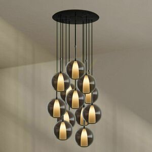Ljuskrona s.luce Belluna med 12 ljuspunkter i rökglas, E27 small 0
