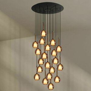 Ljuskrona s.luce Belluna med 20 ljuspunkter, brun, glas och metall 0 Ljuskrona s.luce Belluna med 20 ljuspunkter, brun, glas och metall small 0
