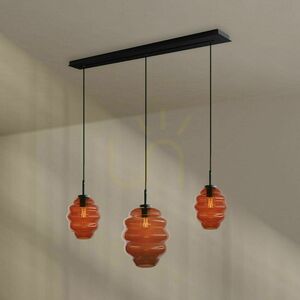 Pendellampa s.luce Echos med 3 ljuspunkter, brunt glas, 120 cm, E27 1 Pendellampa s.luce Echos med 3 ljuspunkter, brunt glas, 120 cm, E27 small 1