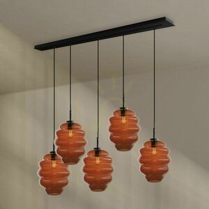 Pendellampa s.luce Echos med 5 ljuspunkter, brun, 160 cm, E27 small 12