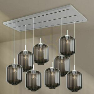 Pendellampa s.luce Velo med 8 ljuspunkter i rökglas, 200 cm 1 Pendellampa s.luce Velo med 8 ljuspunkter i rökglas, 200 cm small 1