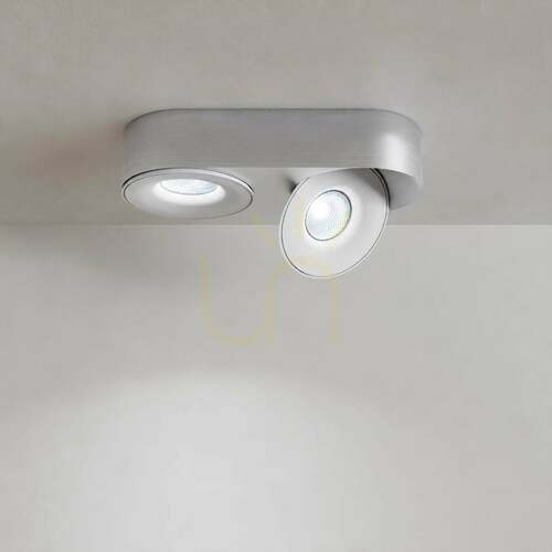 Kontrollera LED-takspotlight s.luce Santa Duo, 2-lågig, riktbar, dimbar, silver, 22 W, 4000 K
