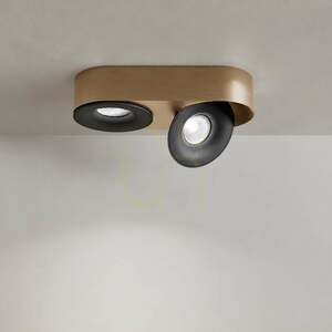 Riktbar LED-takspot s.luce Santa Duo, 2 lampor, guld, 22 W, 4000 K, dimbar small 0
