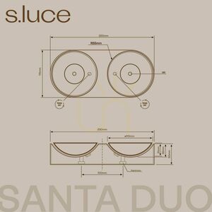 Takspotlight s.luce Santa Duo LED, 2 lampor, guld, dimbar, 22 W, 2700 K small 1