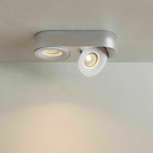 Kontrollera LED-takspotlight s.luce Santa Duo, 2 lampor, silver, riktbar och dimbar, 22 W, 2700 K