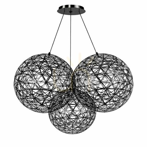 Kontrollera LED-ljuskrona s.luce Atom Cluster svart Ø 70 cm, 3000 K