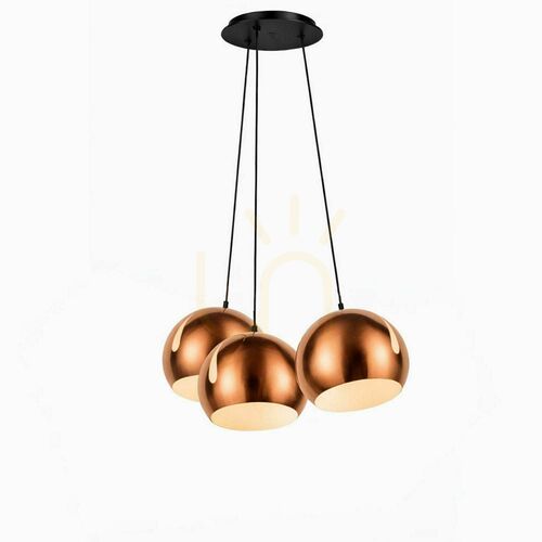 Kontrollera Pendellampa s.luce Ball 3 ljuspunkter i kopparfärgad metall, Ø 20 cm, E27