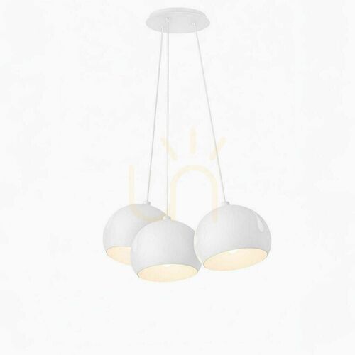 Kontrollera Pendellampa s.luce Ball 3 ljuspunkter vit metall 3 × Ø 20 cm