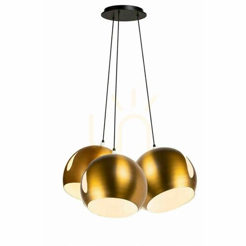 Kontrollera Pendellampa s.luce Ball 3 ljuspunkter guld Ø 30 cm E27