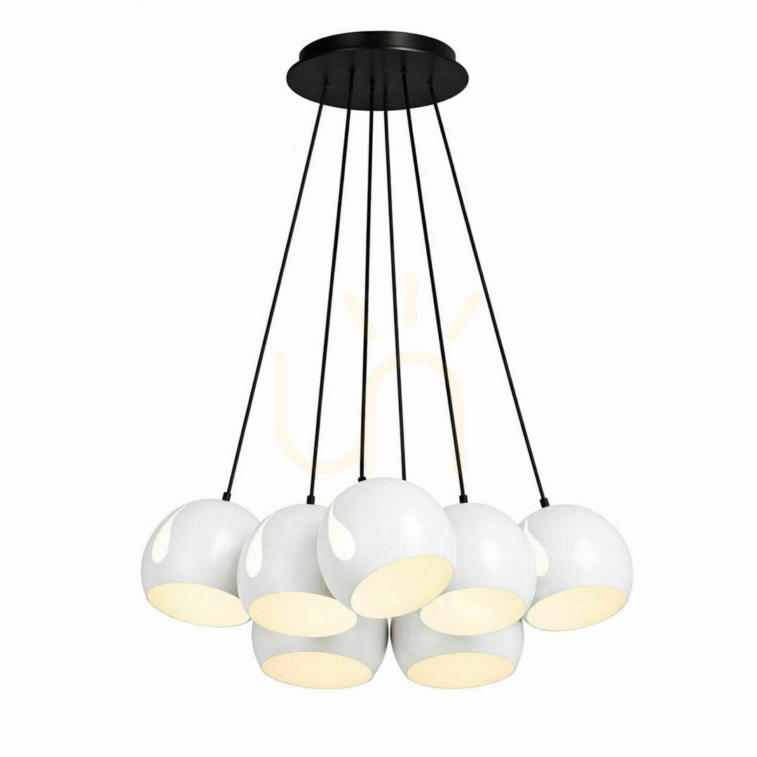 Utsikt Pendellampa s.luce Ball med 7 ljuspunkter i koppar, Ø 20 cm, E27 Pendellampa s.luce Ball med 7 ljuspunkter i koppar, Ø 20 cm, E27