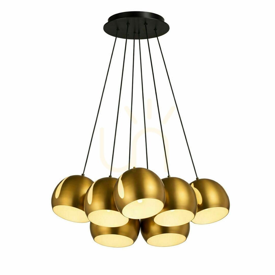 Förhandsvisning Pendellampa s.luce Ball med 7 ljuspunkter i koppar, Ø 20 cm, E27 Pendellampa s.luce Ball med 7 ljuspunkter i koppar, Ø 20 cm, E27
