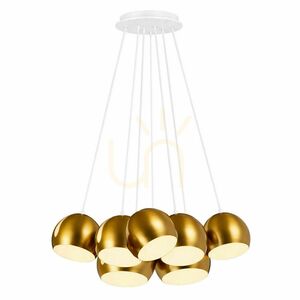 Pendellampa s.luce Ball i kluster, 7 ljuspunkter, guld, Ø 20 cm 9 Pendellampa s.luce Ball i kluster, 7 ljuspunkter, guld, Ø 20 cm small 9