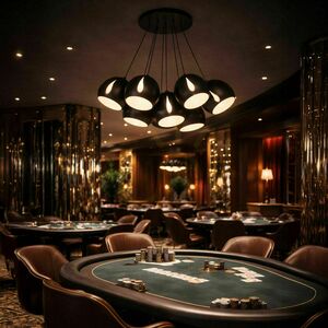 Ljuskrona s.luce Ball med 7 ljuspunkter i svart metall, Ø 30 cm small 1