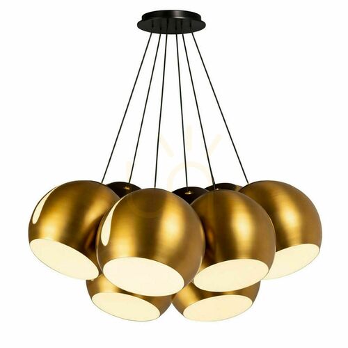 Kontrollera Pendellampa s.luce Ball i kluster med 7 ljuspunkter, vit metall, Ø 30 cm, E27