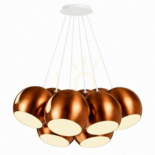 Kontrollera Pendellampa s.luce Ball i koppar – 7 ljuspunkter, E27, Ø 30 cm