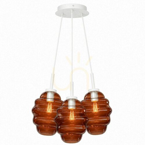 Kontrollera Glaspendellampa s.luce Echos med 3 ljuspunkter, flerfärgad, Ø 18 cm