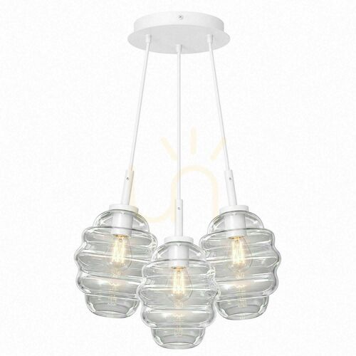Kontrollera Pendellampa s.luce Echos Cluster, 3 ljuspunkter, transparent glas, Ø 18 cm
