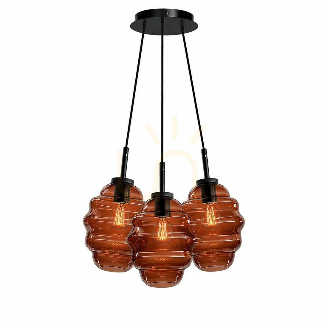 Visa Pendellampa s.luce Echos Cluster i flerfärgat glas, 3 ljuspunkter, 3 × Ø 25 cm Pendellampa s.luce Echos Cluster i flerfärgat glas, 3 ljuspunkter, 3 × Ø 25 cm