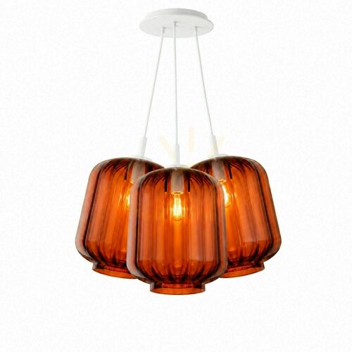 Kontrollera Glaspendellampa s.luce Velo Cluster 3 ljuspunkter brun 3 × Ø 25 cm