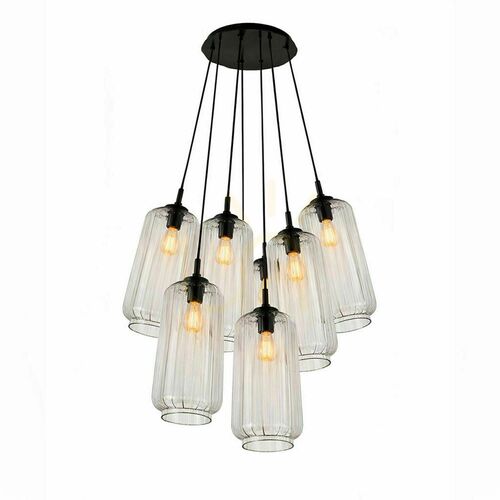 Kontrollera Pendellampa s.luce Velo Cluster i transparent glas, 7 ljuspunkter, E27
