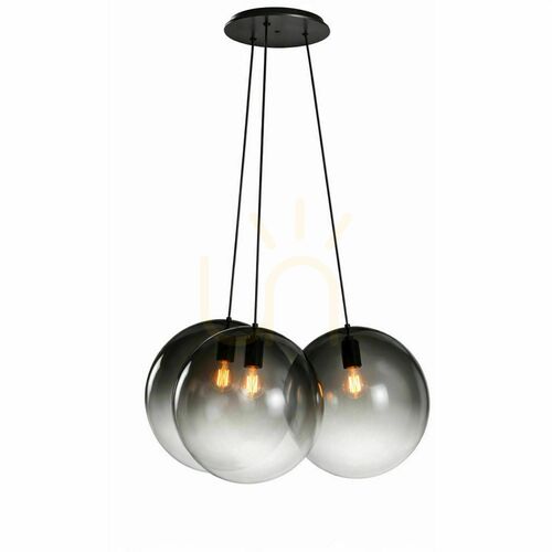 Kontrollera Pendellampa s.luce Orb Cluster i rökfärgat glas, 3 ljuspunkter, 3 × Ø20 cm