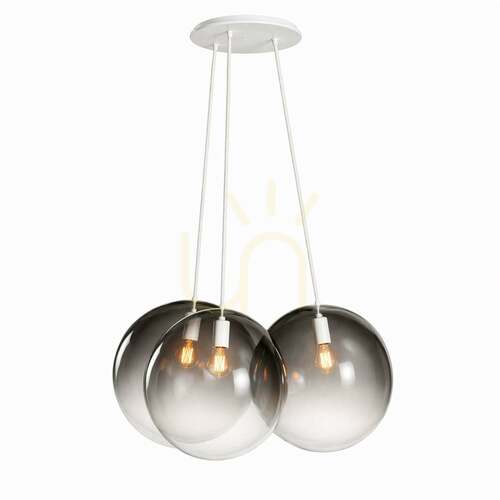 Kontrollera Pendellampa s.luce Orb Cluster i rökglas, 3 ljuspunkter, Ø 20 cm