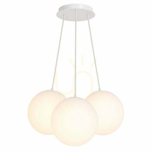 Kontrollera Pendellampa s.luce Orb Cluster med 3 glaskupor, vit, 3 × Ø 20 cm, E27