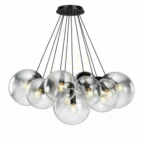Kontrollera Ljuskrona s.luce Orb Cluster med 13 ljuspunkter i rökglas, 80 cm