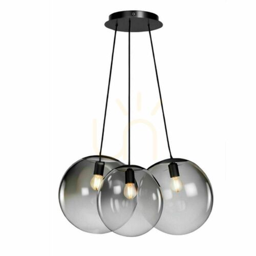 Kontrollera Pendellampa s.luce Orb Cluster med 3 ljuspunkter i rökfärgat glas, 3 × Ø 30 cm