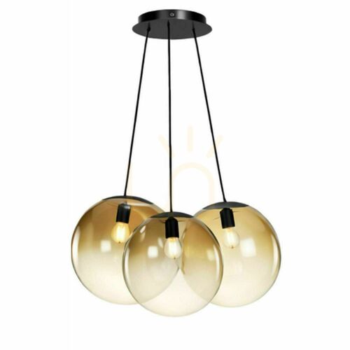 Kontrollera Pendellampa s.luce Orb Cluster i glas, guld, 3 ljuspunkter, 3 × Ø 30 cm