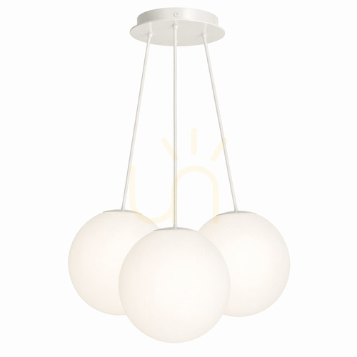 Kontrollera Pendellampa s.luce Orb Cluster i glas, vit, 3 ljuspunkter, 3 × Ø 30 cm