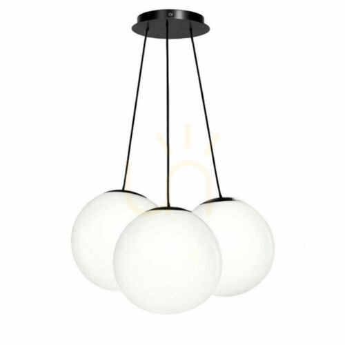 Kontrollera Pendellampa s.luce Orb Cluster i vitt glas, 3 ljuspunkter, 3 × Ø30 cm
