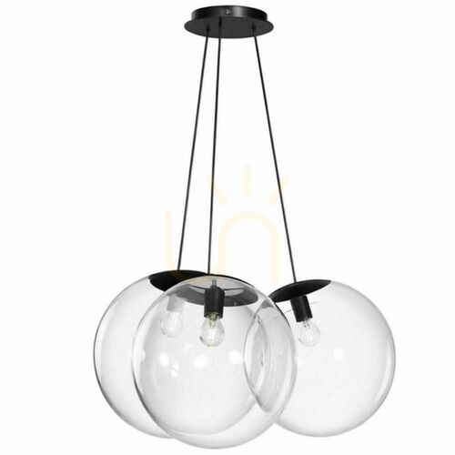 Kontrollera Pendellampa s.luce Orb Cluster i transparent glas, 3 ljuspunkter, Ø 50 cm