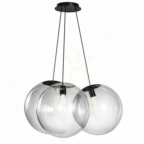 Kontrollera Pendellampa s.luce Orb Cluster i rökglas, 3 ljuspunkter, Ø 50 cm